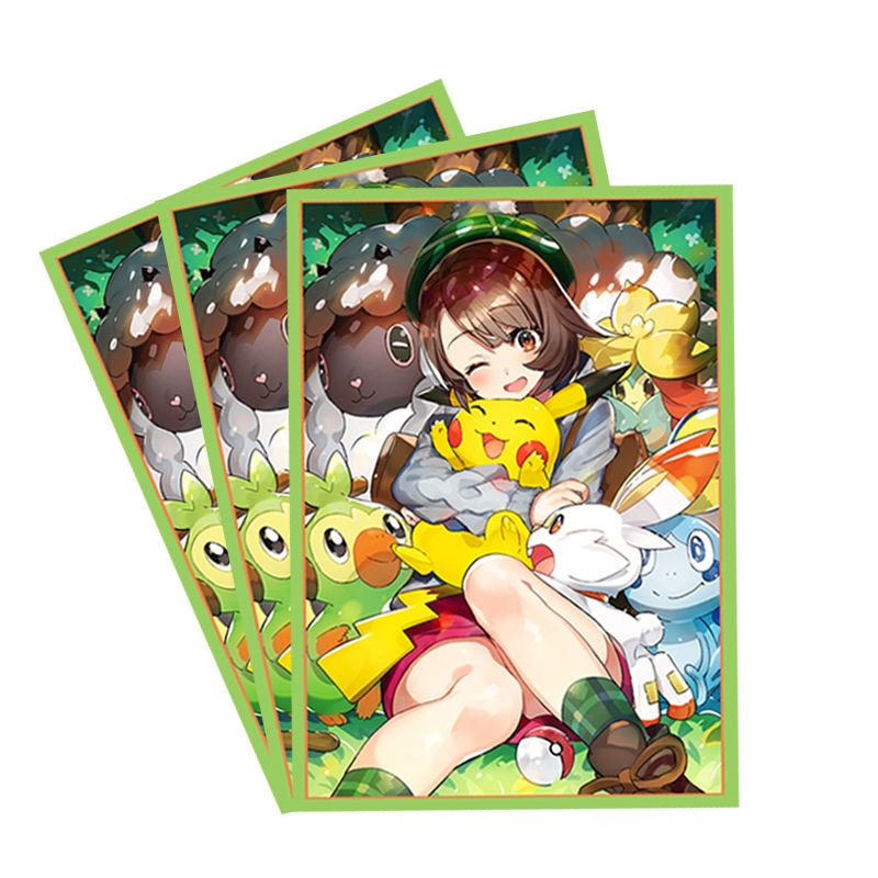Holographic Pokemon themed Anime Card Sleeves Standard Size 60 PCS