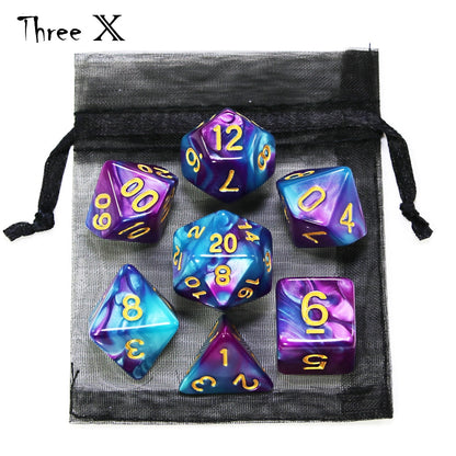 7pcs Premium Polyhedral Dice Set with Pouch